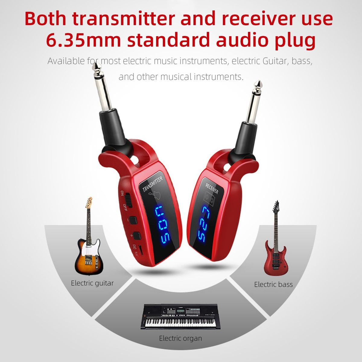 Wireless Guitar System 50M UHF Wireless Guitar Transmitter