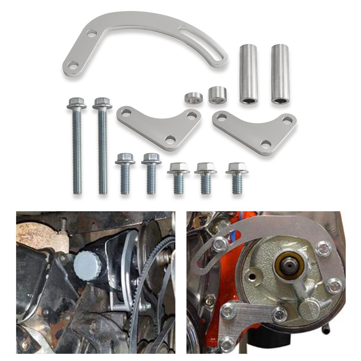 SBC Power Steering Pump Bracket Sets Aluminum Alloy