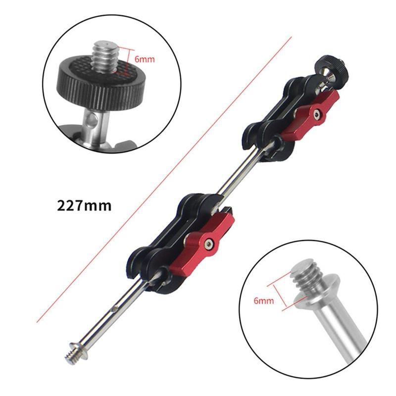 Articulating Arm Mount Double Ballhead 14 Inch Screw for DSLR Camera Light Tripod Live Hot Shoe Bracket Type C