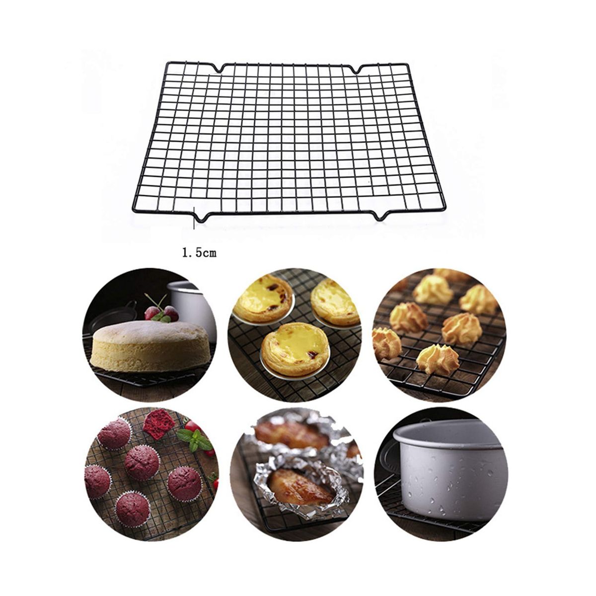 2PCS Stainless Steel Cooling Rack Fits Baking P