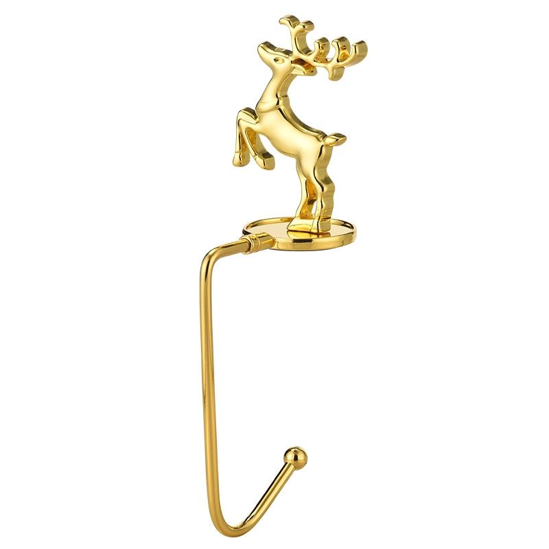 2 PCS D1013 Christmas Decorative Hook Cartoon Christmas Hanger, Spec: Gold Deer
