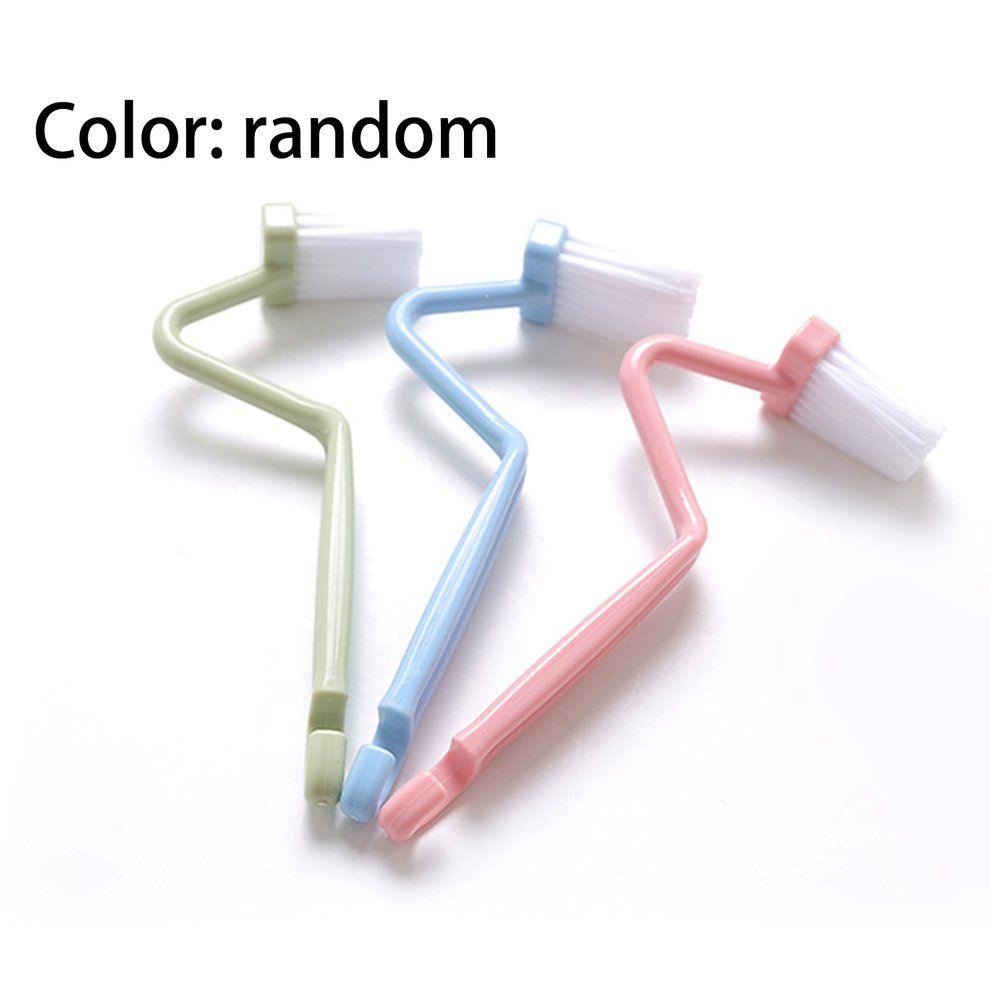 Home-S Shape Toilet Cleaning Brush Portable Toilet Brush Curved Bending Handle Random