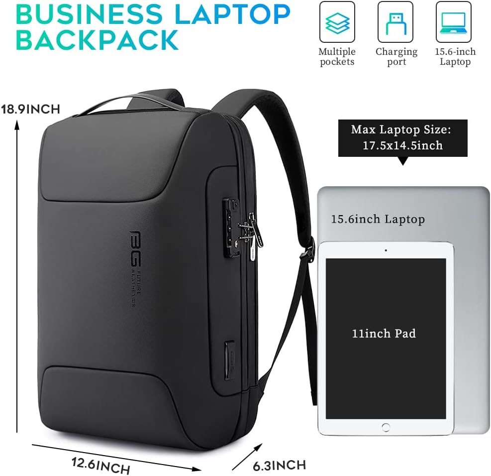 Waterproof Anti-theft Shoulders Bag Men Business Travel Computer Backpack - Black