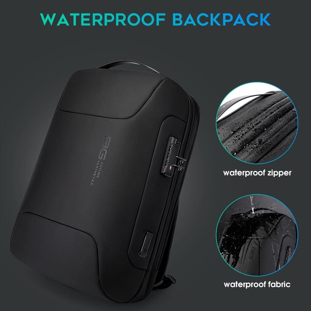 Waterproof Anti-theft Shoulders Bag Men Business Travel Computer Backpack - Black