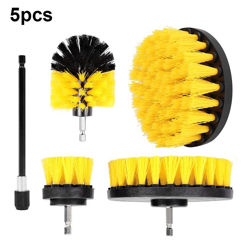 Electric Drill Brush Attachment Set Power Scrubber Brush Car Polisher Kitchen Bathroom Cleaning Kit Multi-Purpose Cleaning Tools-5pcs Set