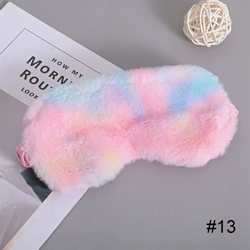 Cute Cat Soft Sleeping Eye Cover Mask Animal Plush Fabric Blindfold Relax Girls Lady For Home Traveling Eye Care ACU