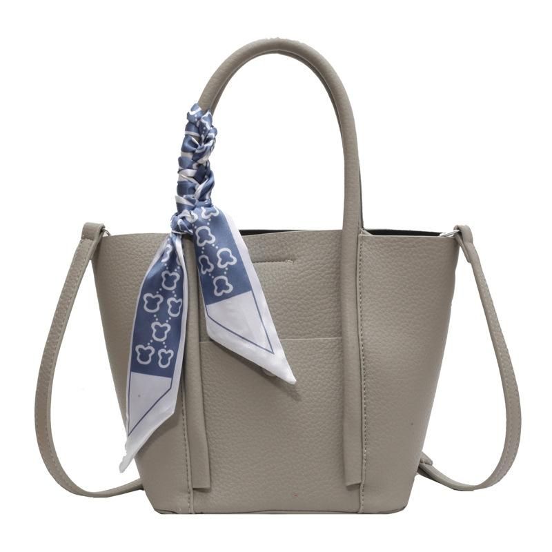 Handheld Simple Tote Bag 2023 Spring/Summer New Fashion Litchi Scarf Bag Single Shoulder Crossbody