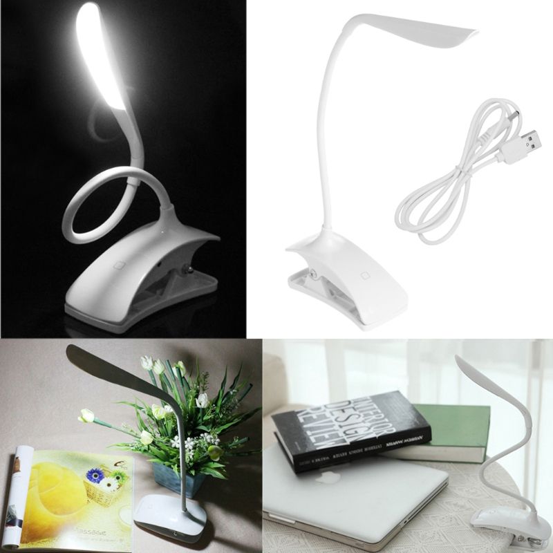 Flexible LED Reading Rechargeable Clip-on Bed Table Desk