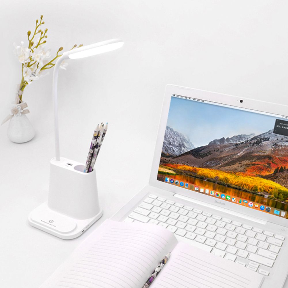 LED Desk Lamp USB Charging Night Alarm Clock Thermometer