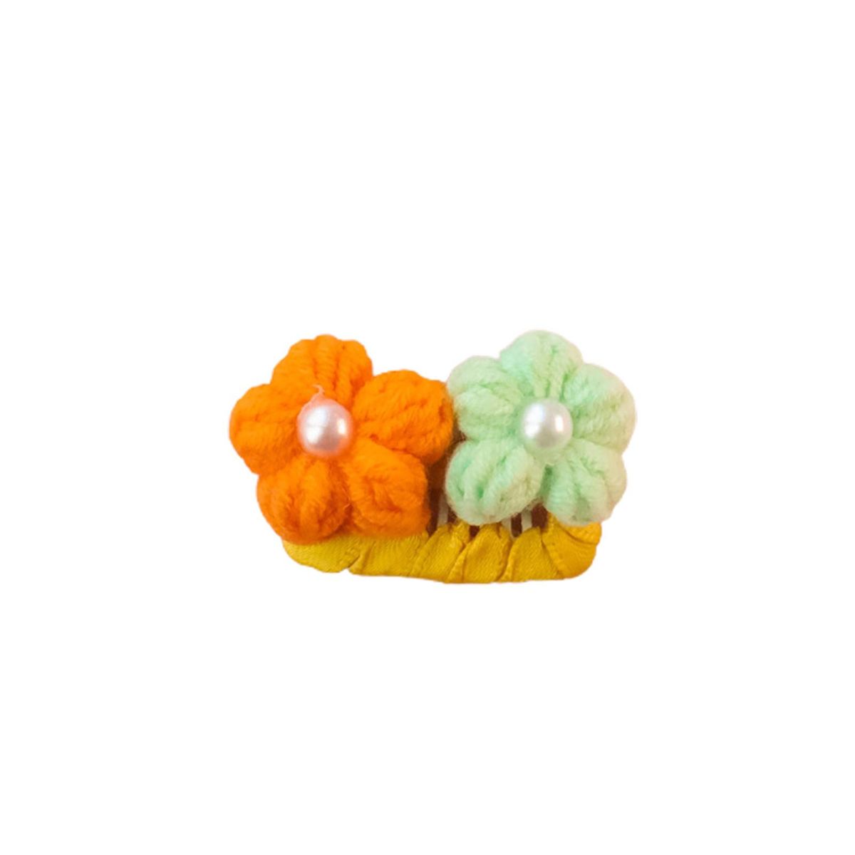 Puppy Hairpin Cute Floral Dogs Hair Clip Yellow
