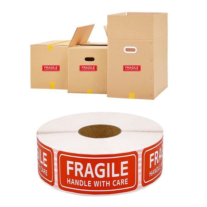 Red Fragile Warning Stickers For Safe Handy Adhesive Warning Sign 1