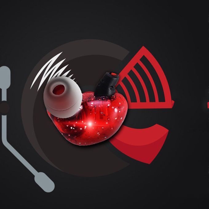 3 Meters Long Line In-ear Monitor Head Stereo High Fidelity Anchor Red