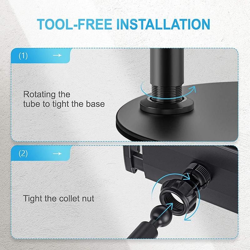 Phone Stand, Adjustable Desktop Phone Holder 360° Gooseneck Tablet Stand Holder for iPad and Other 4.7-12 Inch Devices