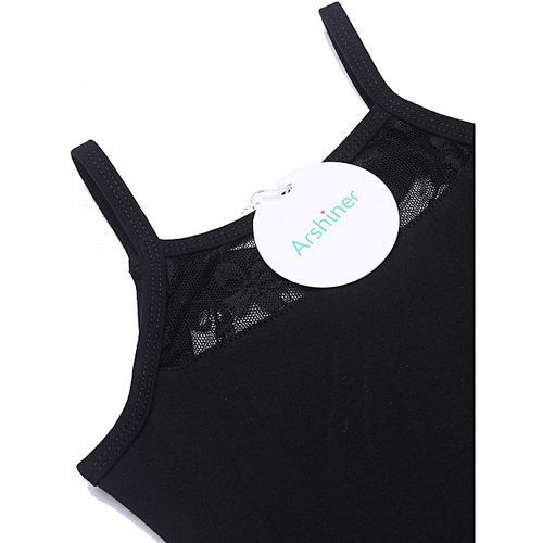 Girls Gymnastics Straps Amisole Leotard Sleeveless Lace Ballet Dancewear