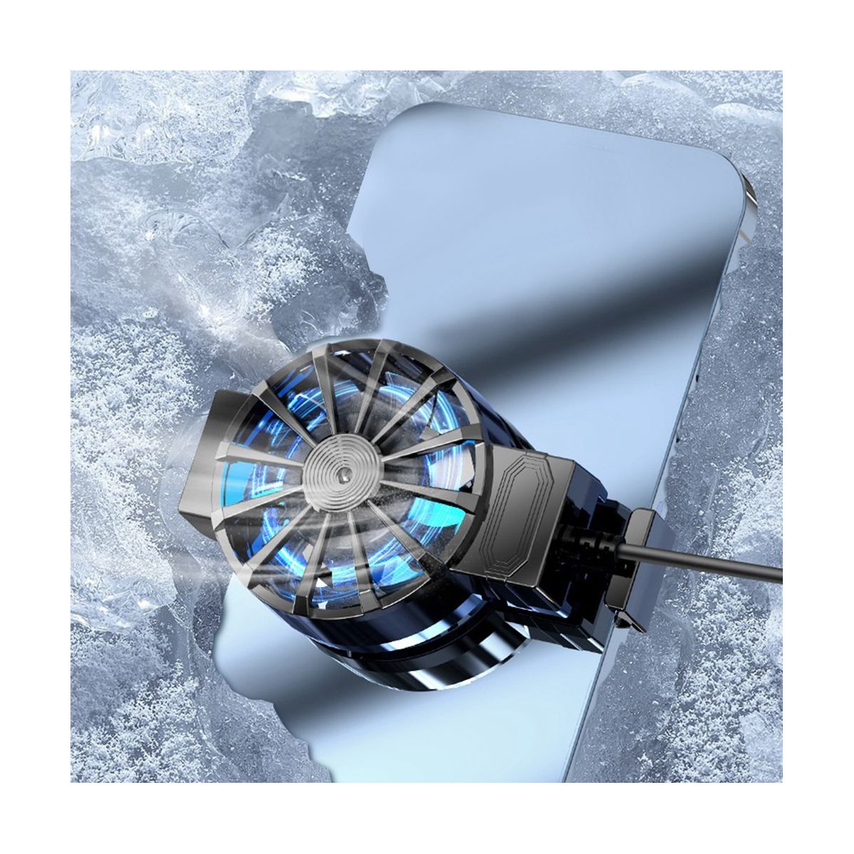 X16 Mobile Phone Radiator 7 Leaves 45Mm Fan USB Power Supply Mobile Phone Air Cooling Radiator for 4-67 Inch Phone