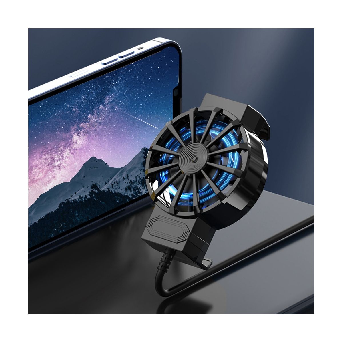 X16 Mobile Phone Radiator 7 Leaves 45Mm Fan USB Power Supply Mobile Phone Air Cooling Radiator for 4-67 Inch Phone