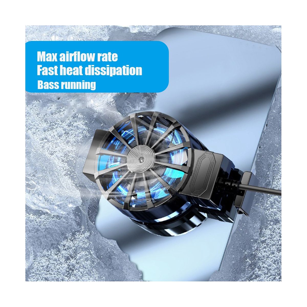 X16 Mobile Phone Radiator 7 Leaves 45Mm Fan USB Power Supply Mobile Phone Air Cooling Radiator for 4-67 Inch Phone