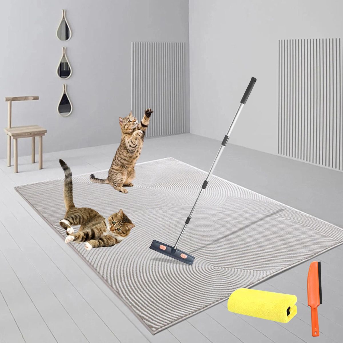 Pet Hair Remover Broom Dog Hair Carpet With HandBrush