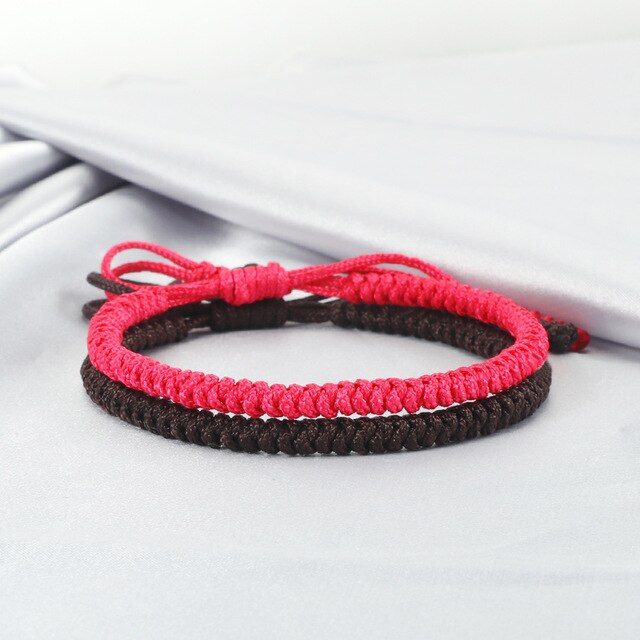 2pcs Multicolor Tibetan Buddhist Bracelets Good Lucky Charm