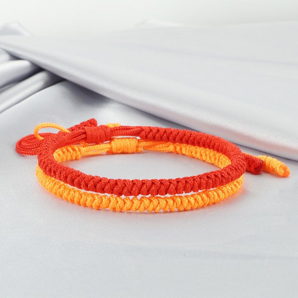 2pcs Multicolor Tibetan Buddhist Bracelets Good Lucky Charm