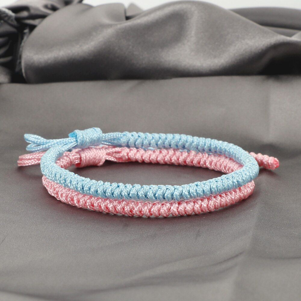 2pcs Multicolor Tibetan Buddhist Bracelets Good Lucky Charm