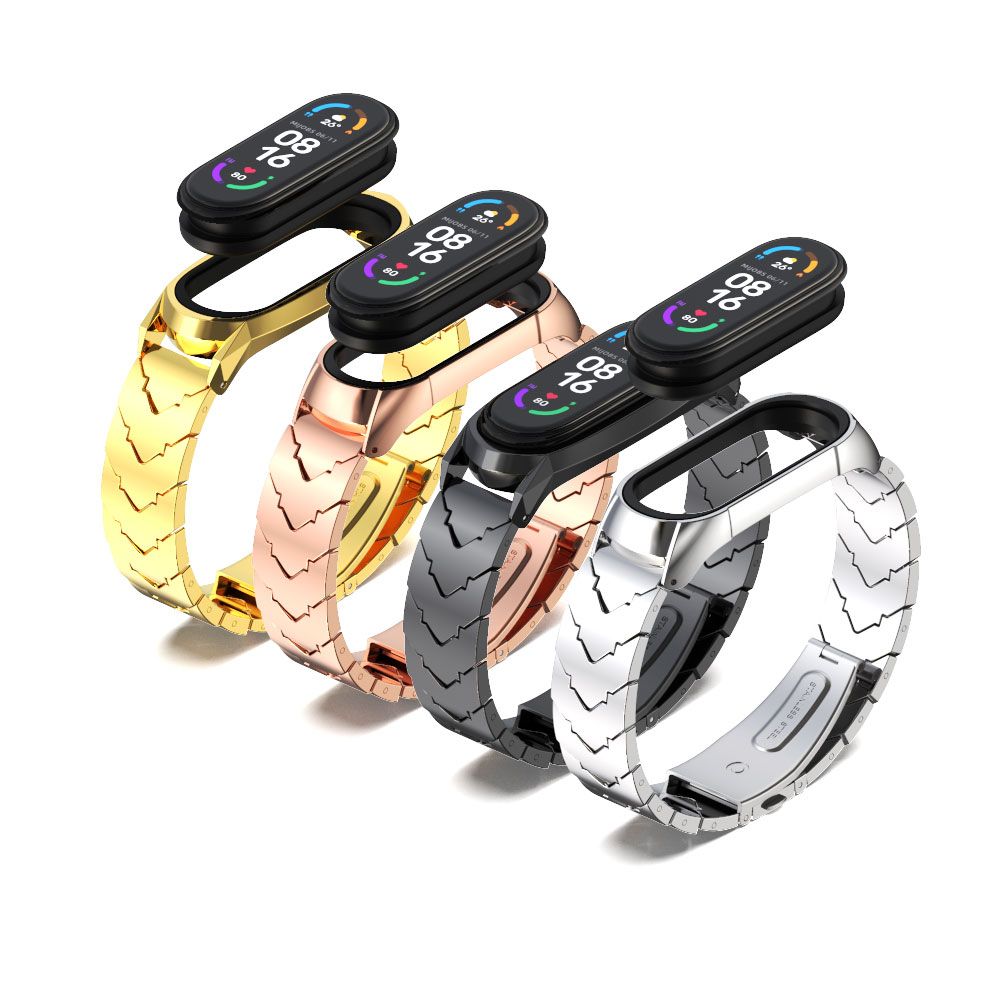 Mijobs Strap For Mi Band 6 5 4 3 Metal Wristband For Xiaomi