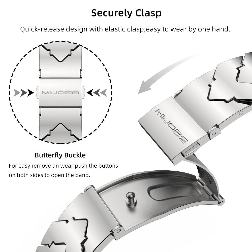 Mijobs Strap For Mi Band 6 5 4 3 Metal Wristband For Xiaomi