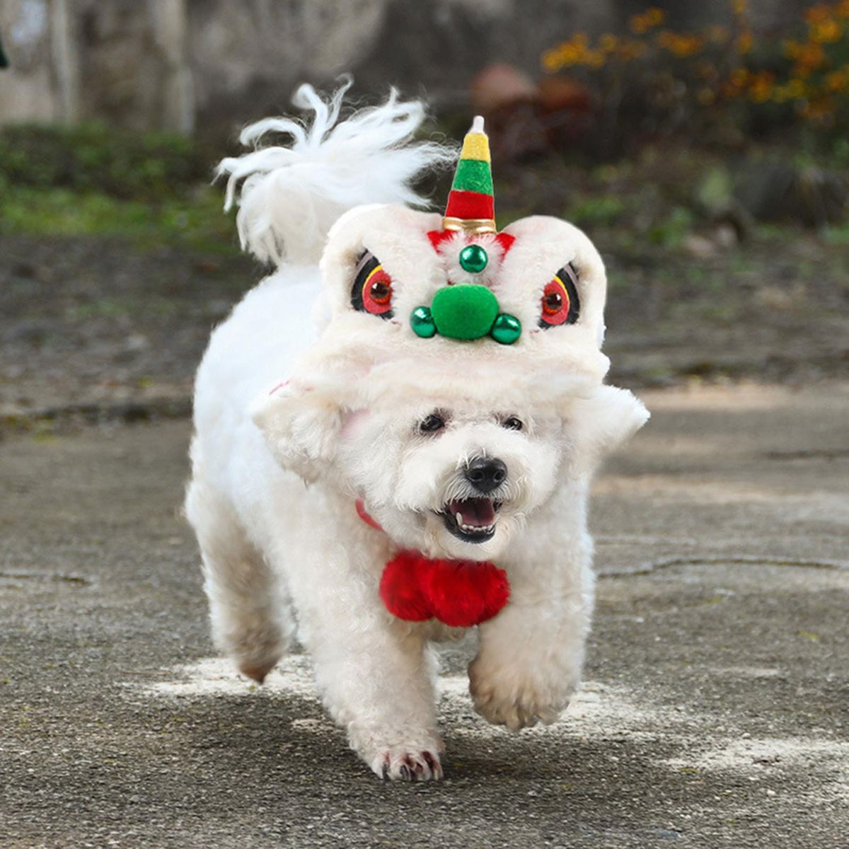 Pet Headgear Cute New Year Pet Cats Dogs Lion-dance Hat Green