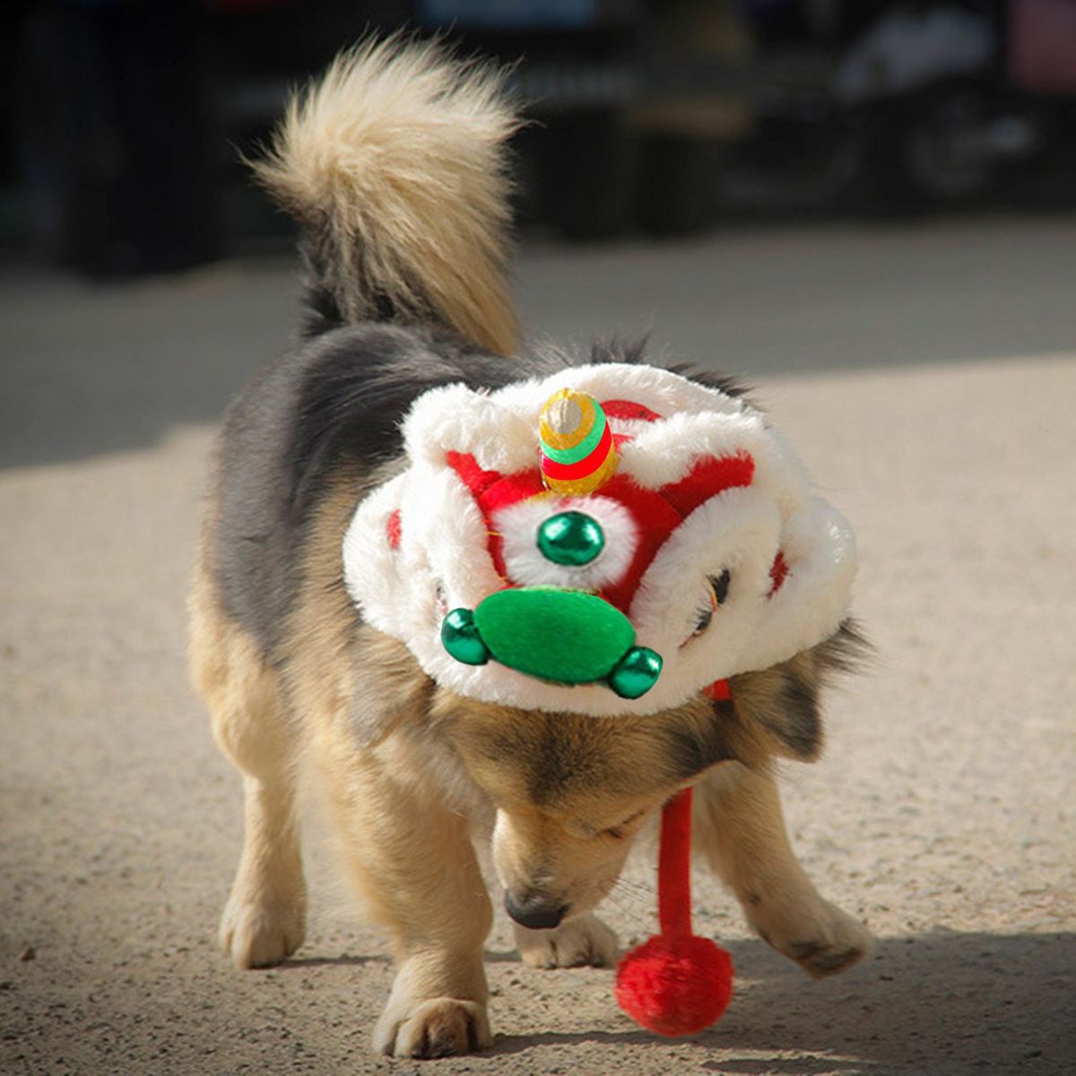 Pet Headgear Cute New Year Pet Cats Dogs Lion-dance Hat Green