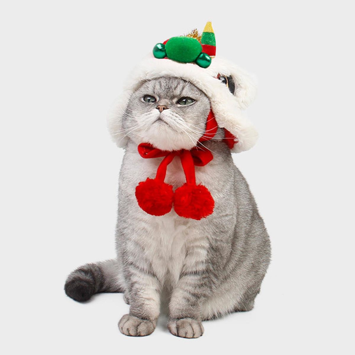 Pet Headgear Cute New Year Pet Cats Dogs Lion-dance Hat Green