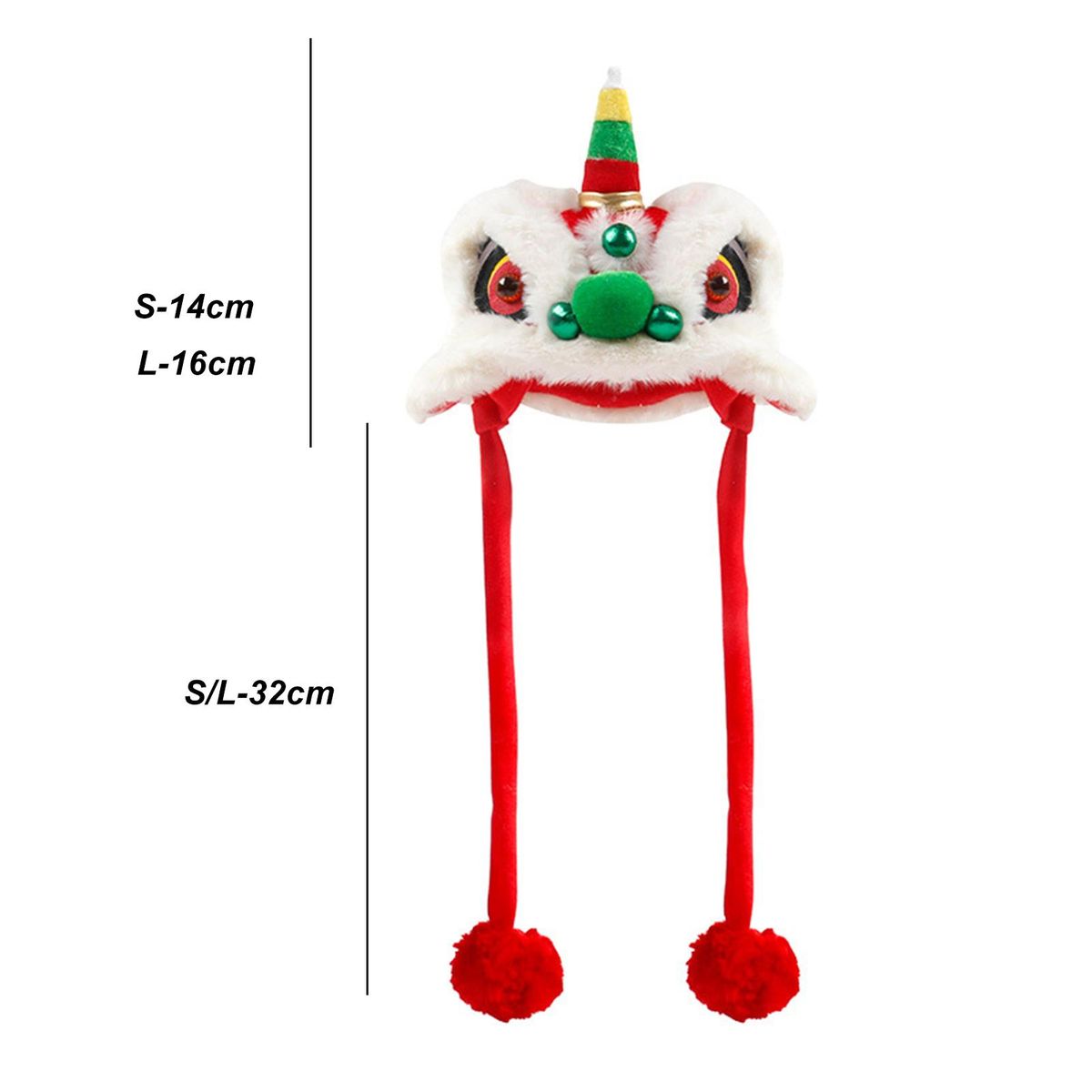 Pet Headgear Cute New Year Pet Cats Dogs Lion-dance Hat Green