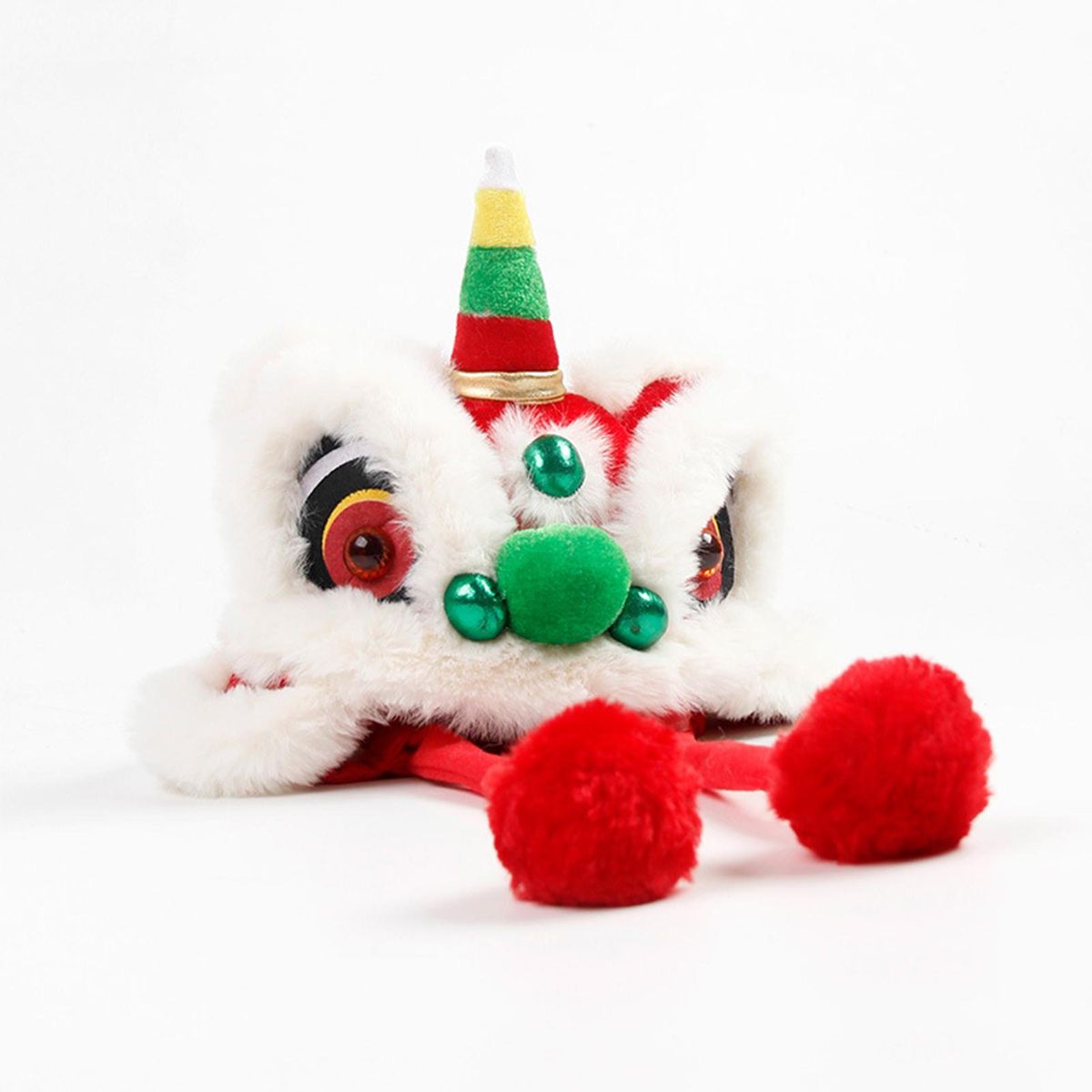 Pet Headgear Cute New Year Pet Cats Dogs Lion-dance Hat Green