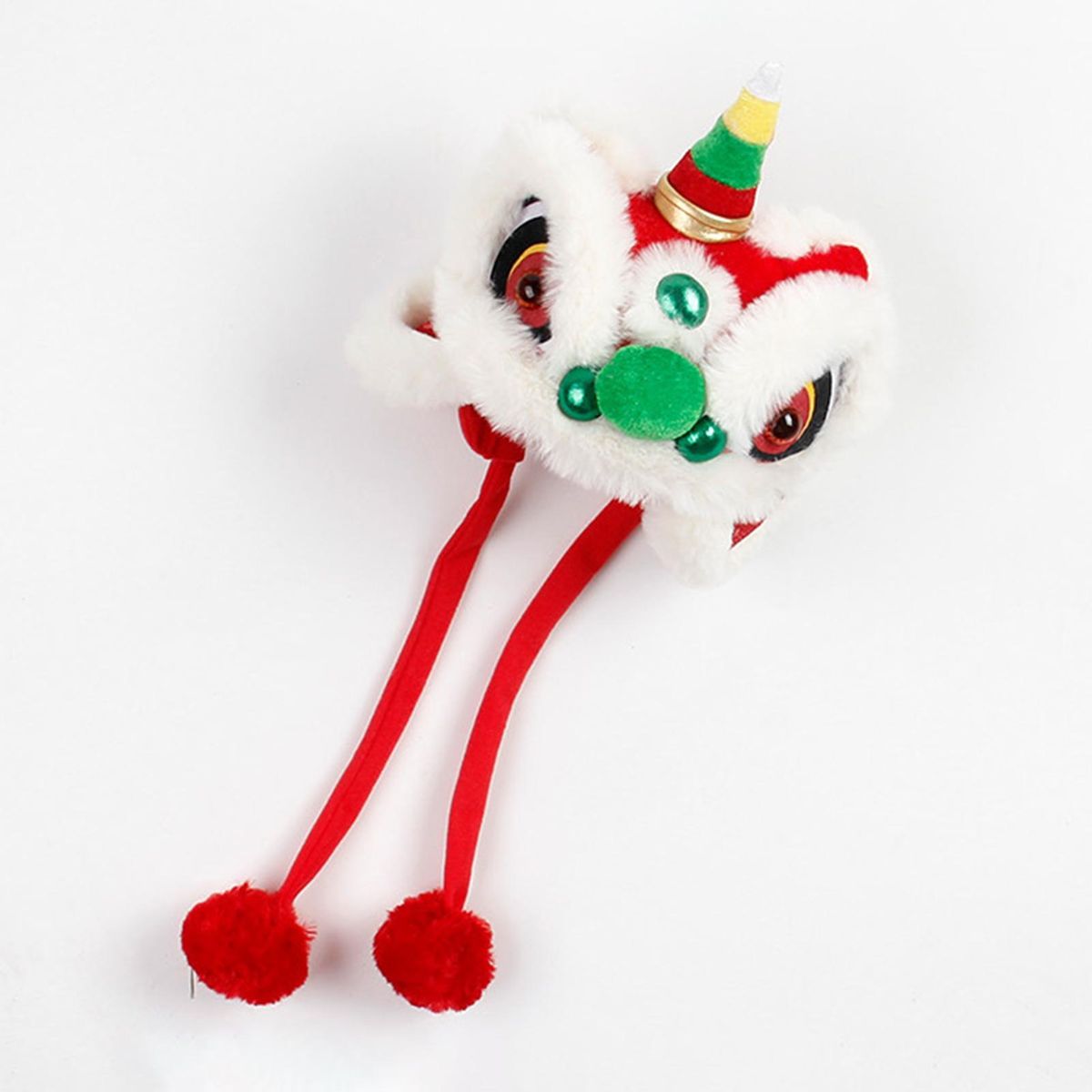 Pet Headgear Cute New Year Pet Cats Dogs Lion-dance Hat Green