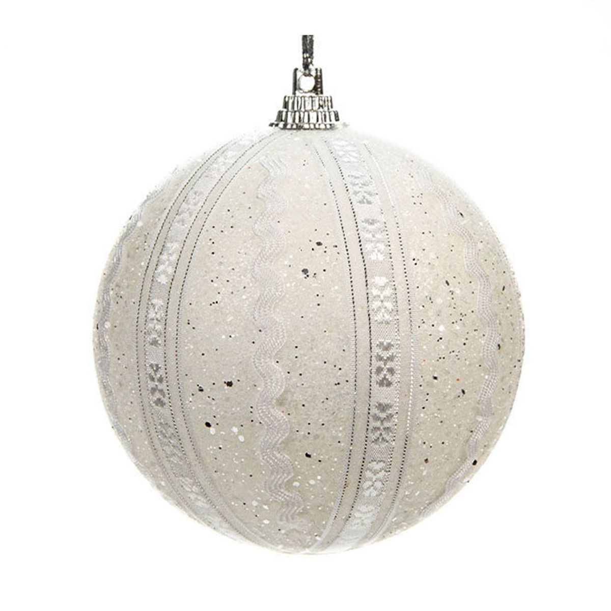 8cm Christmas Balls Unbreakable Easy To Hang Fade-White