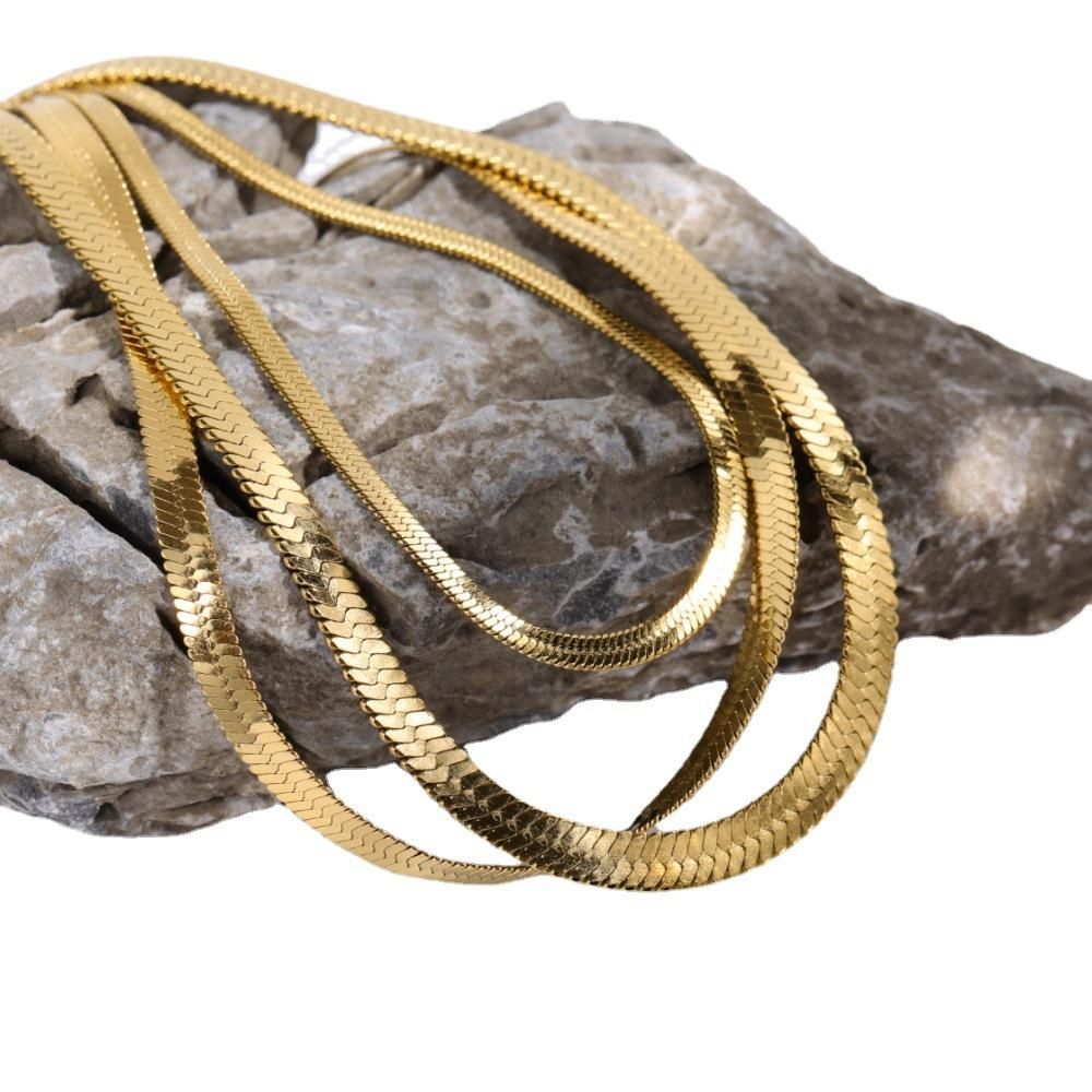 18K Gold 4MM Necklace Luxury Fine Jewelry choker Clavicle