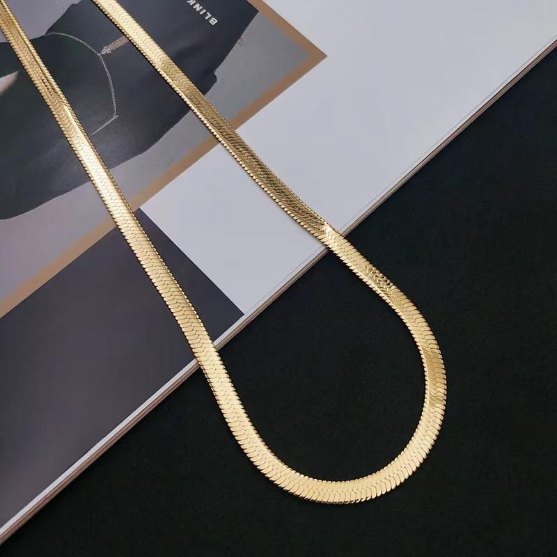 18K Gold 4MM Necklace Luxury Fine Jewelry choker Clavicle
