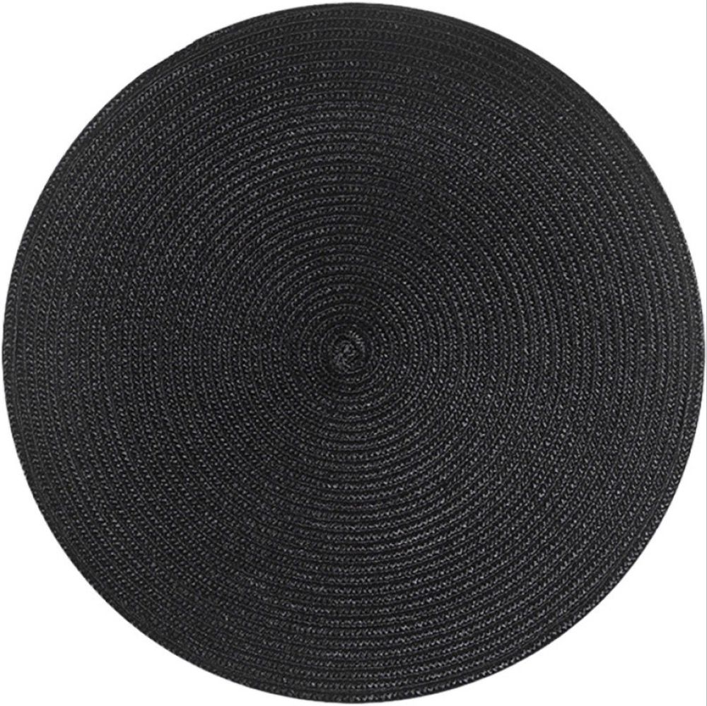 Woven Placemats PP Waterproof Dining Table Mat-black