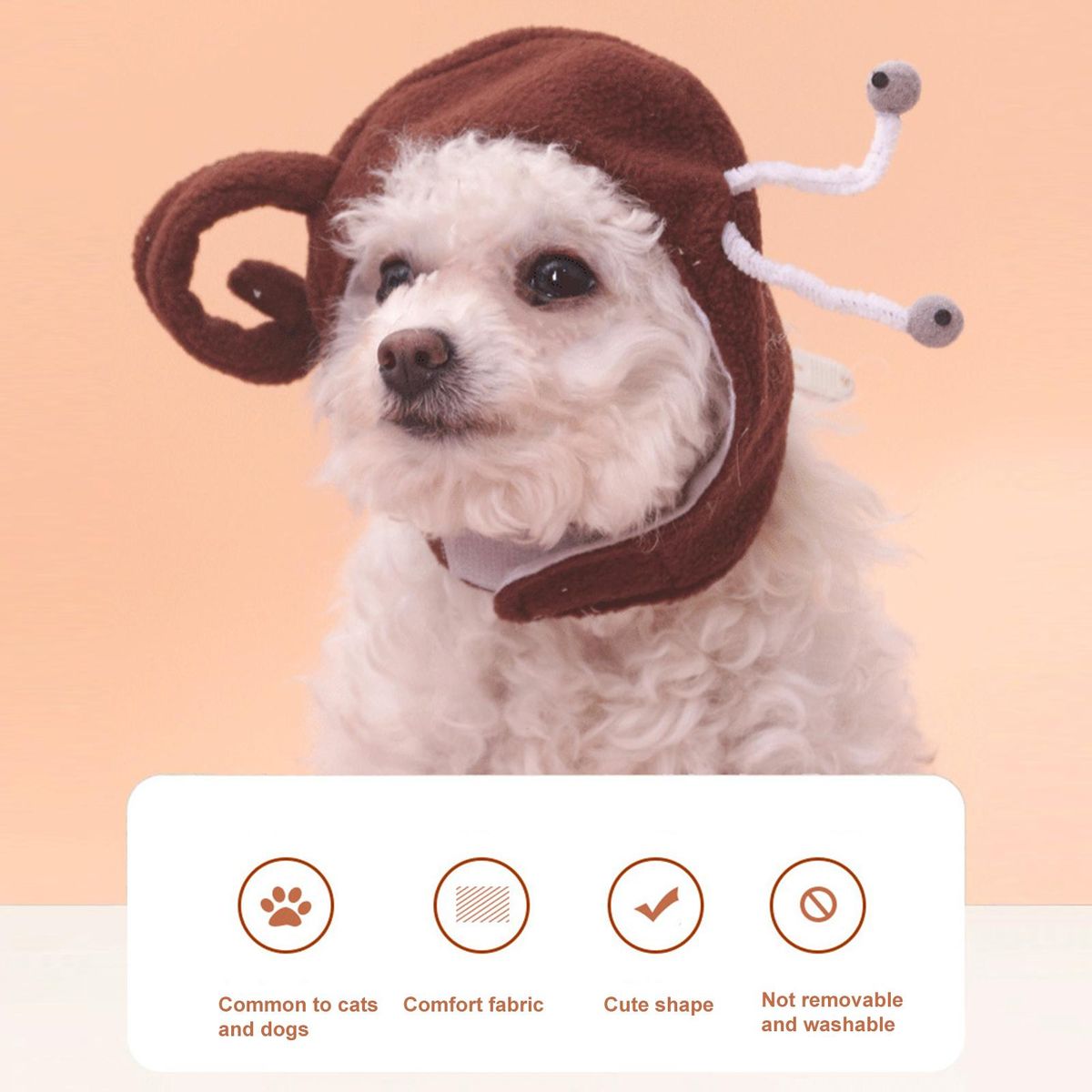 Cat Headgear Lovely Snail Shape Pet Cat Cross-dressing Hat Coffee