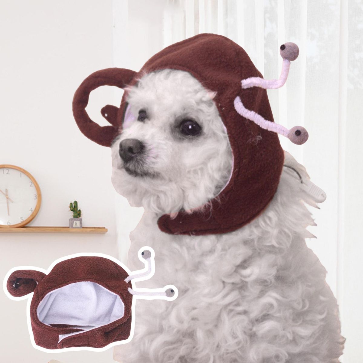 Cat Headgear Lovely Snail Shape Pet Cat Cross-dressing Hat Coffee