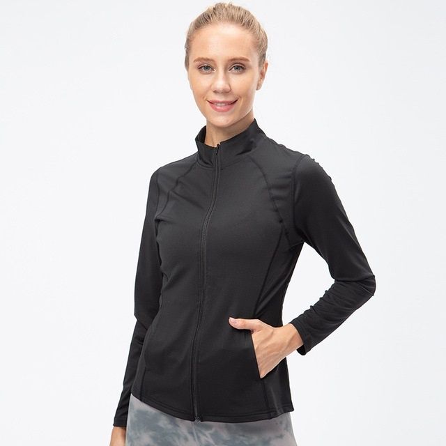 Zipper Long-sleeved Sports Jacket For Ladies