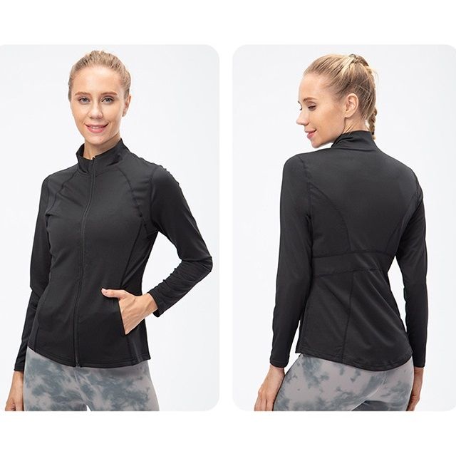 Zipper Long-sleeved Sports Jacket For Ladies