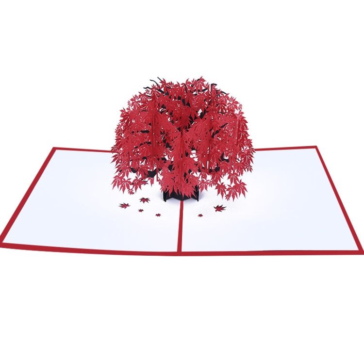 Red Maple Leaf 3D Card