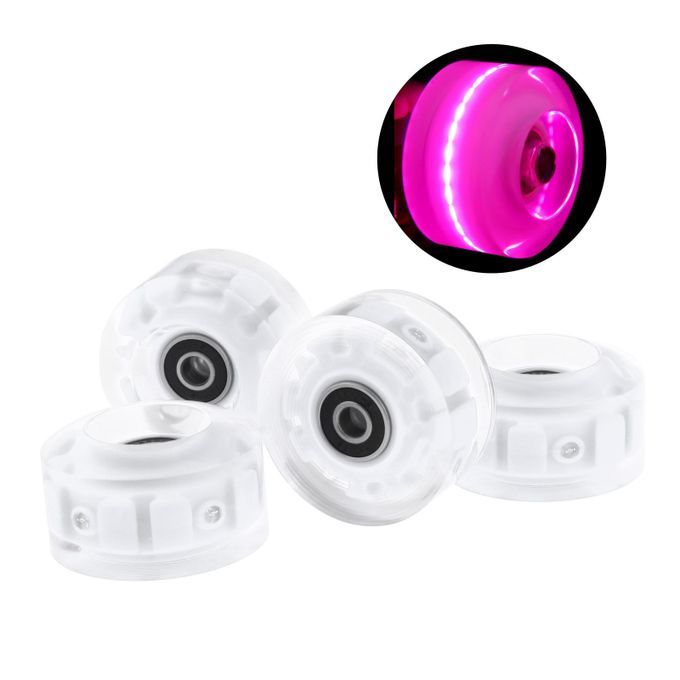4Pack Quad Roller Skate Wheels With Bearings For Double Row Pink