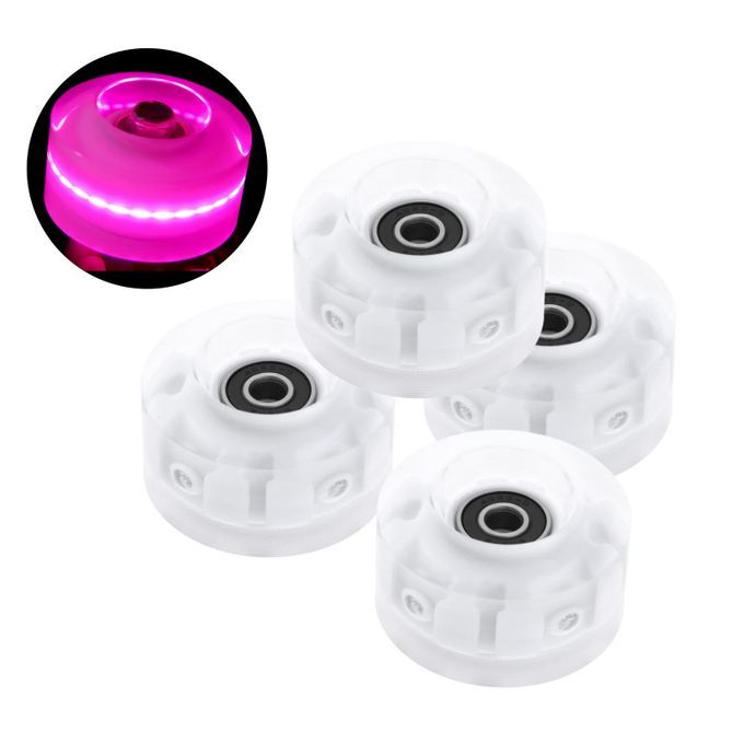 4Pack Quad Roller Skate Wheels With Bearings For Double Row Pink