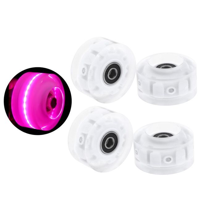 4Pack Quad Roller Skate Wheels With Bearings For Double Row Pink