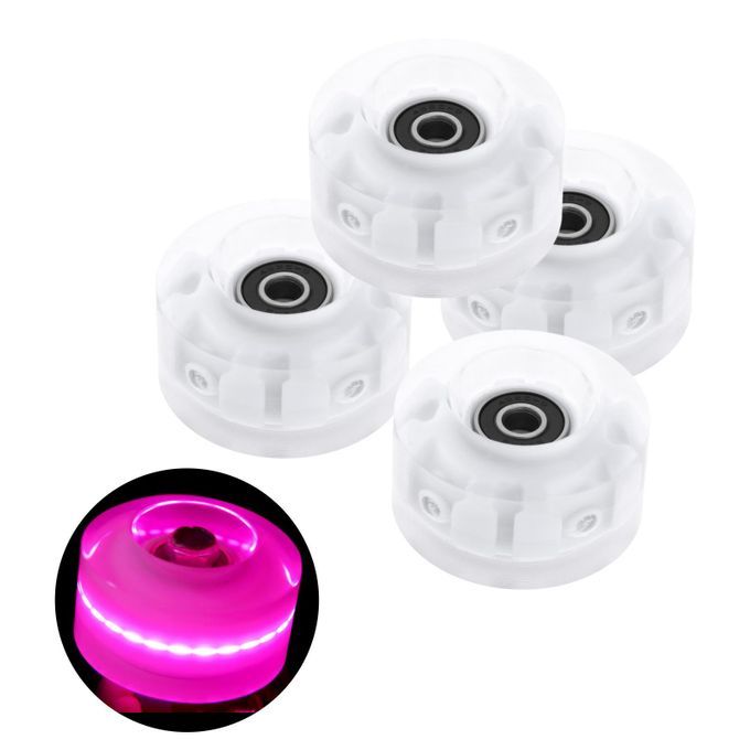 4Pack Quad Roller Skate Wheels With Bearings For Double Row Pink