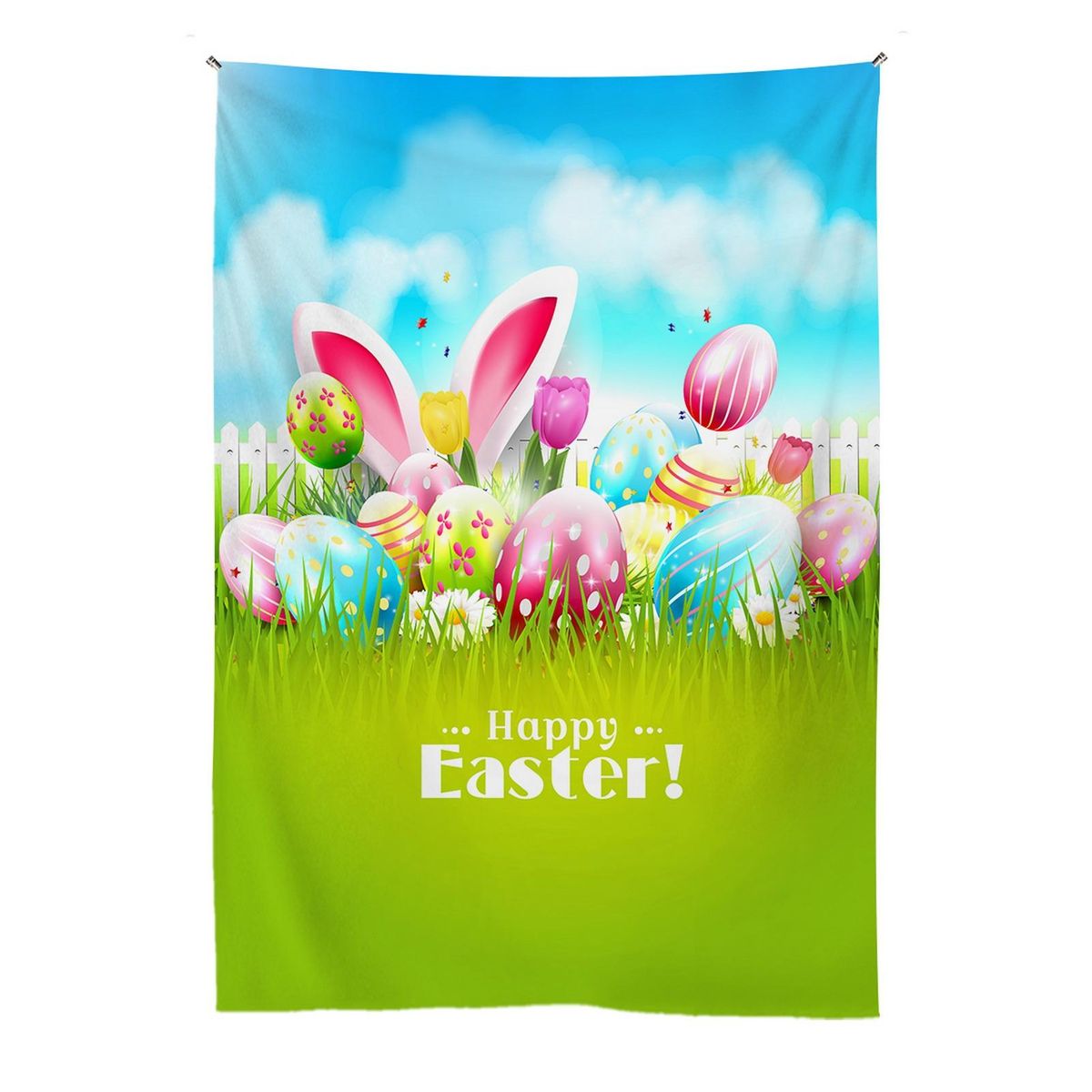 Wall Background Cloth Colorful Eggs Wall Hanging Blanket Home Party Background Cloth Green