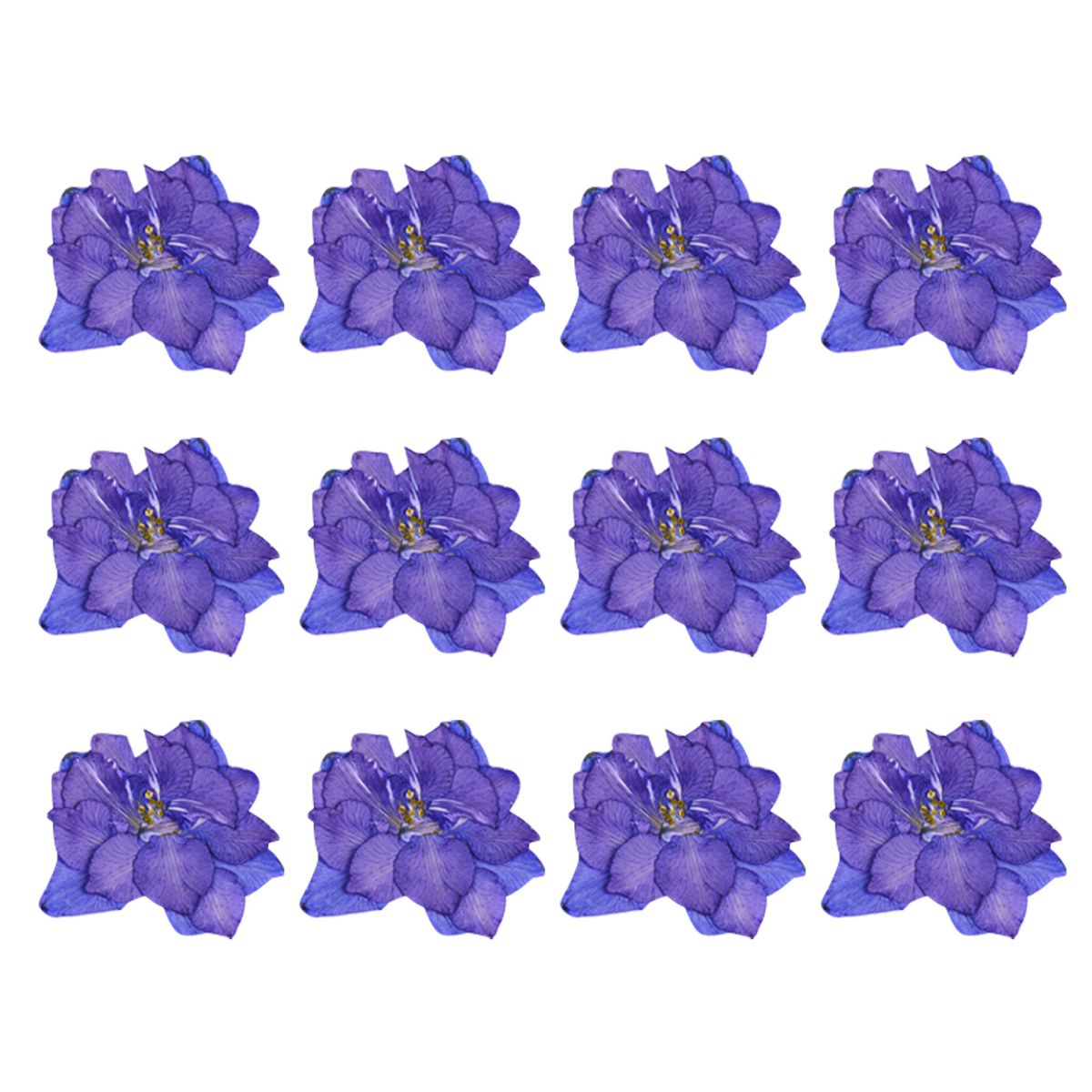 12Pcs Dried Flowers Epoxy Resin DIY Creation-Dark Blue