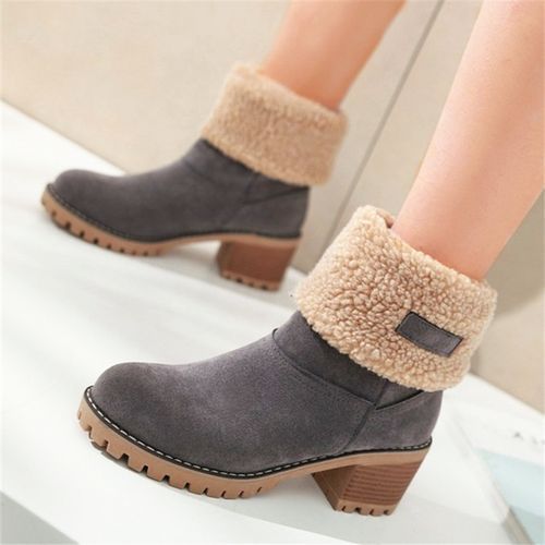 Womens Mid-Heel Snow Winter Boots