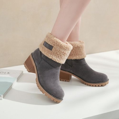 Womens Mid-Heel Snow Winter Boots